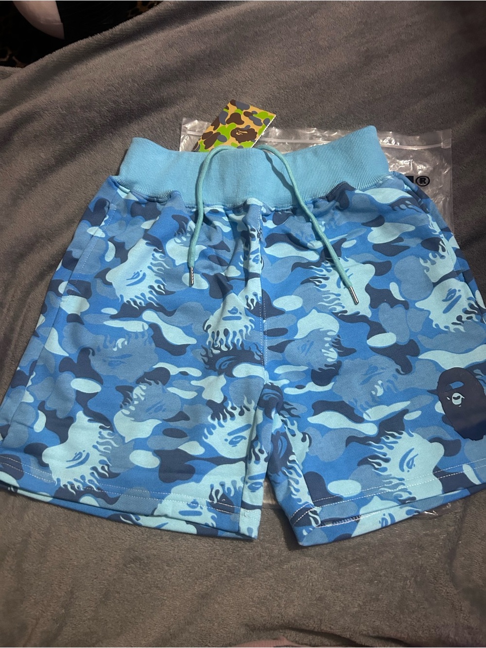 Blue camo bape shorts